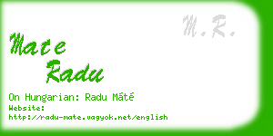 mate radu business card